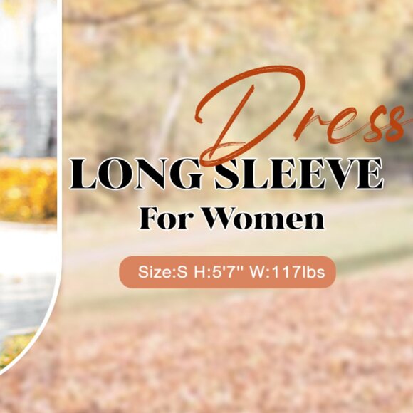 Long Sleeve Sweater Dress Casual Fall Fashion Stretchy Polyester Rayon - Picture 6 of 7